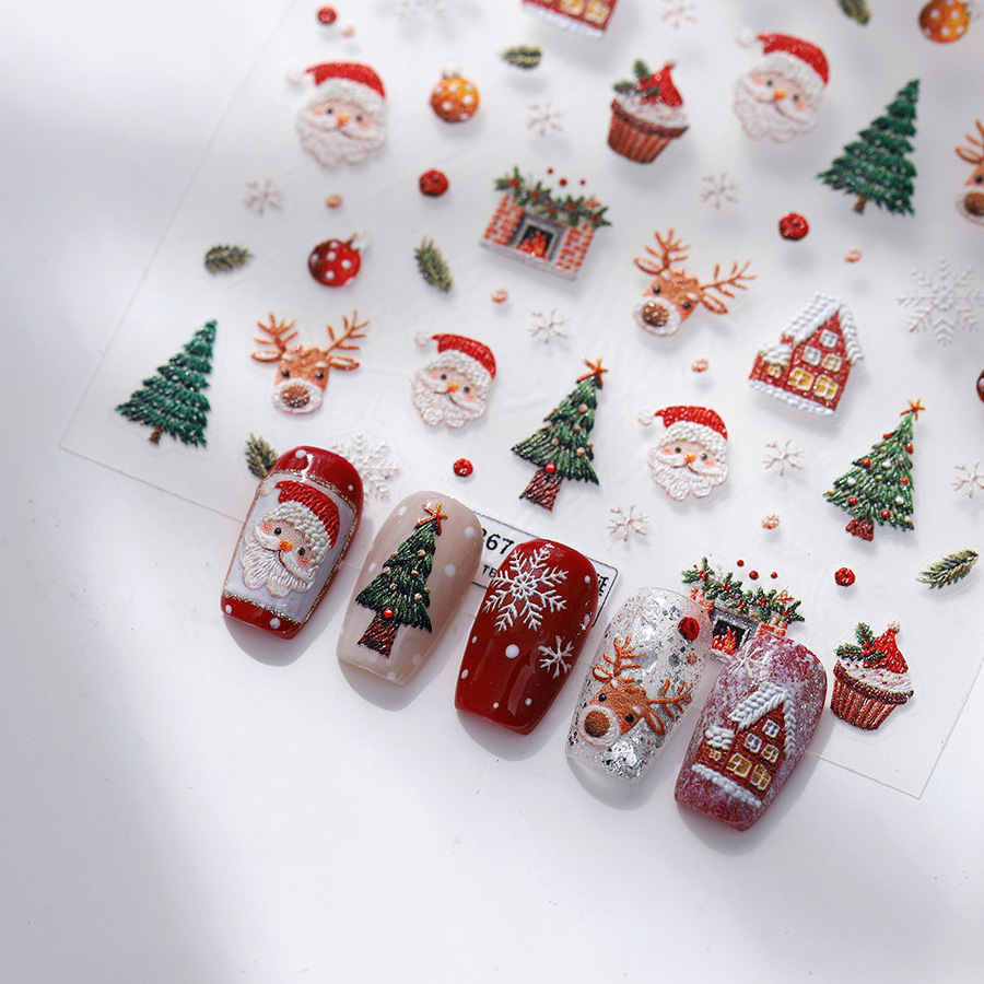 Nail Art Xmas Stickers - Милые рождественские наклейки для ногтей с