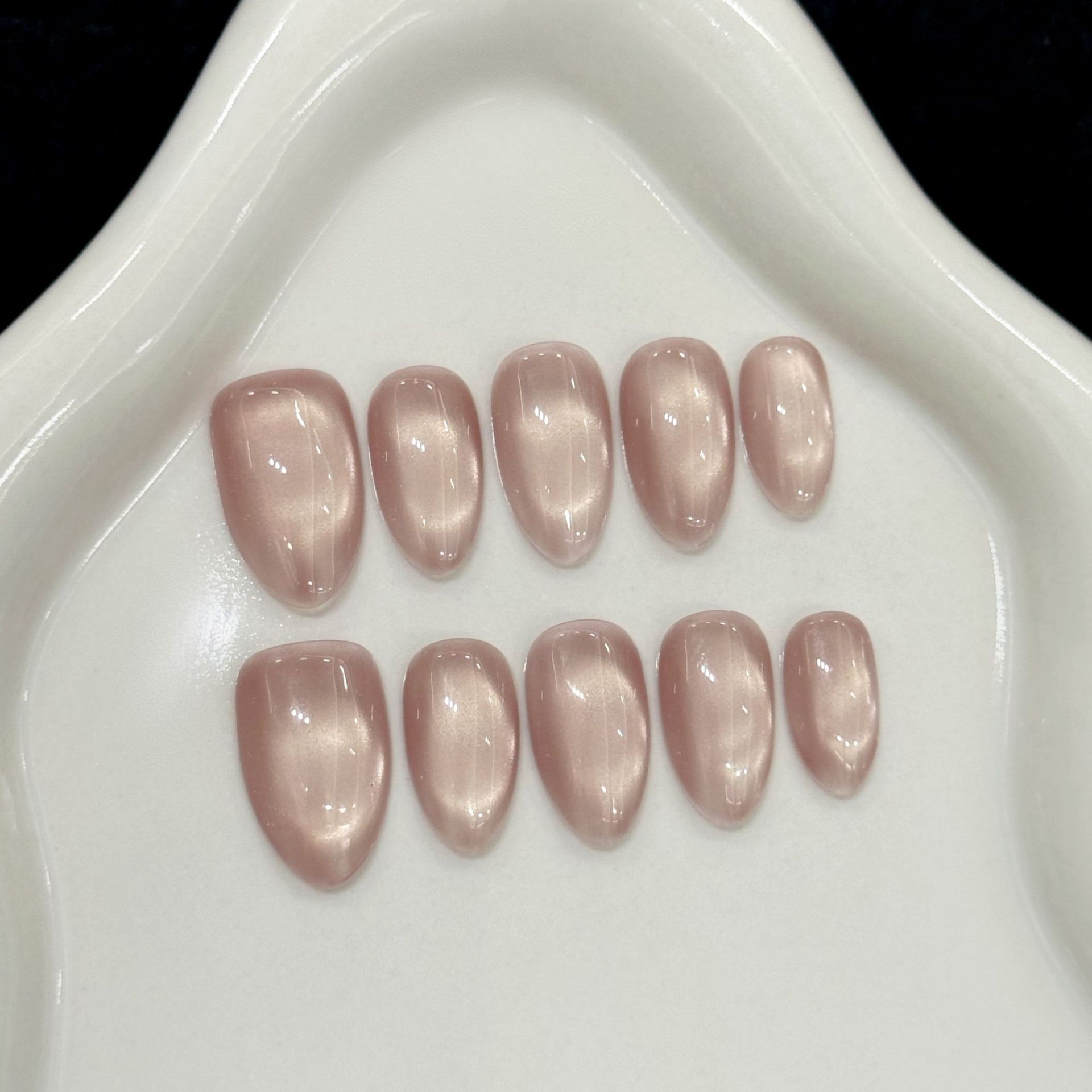 Nail Art Fake - 10 шт., однотонные глянцевые стеклянные бусины