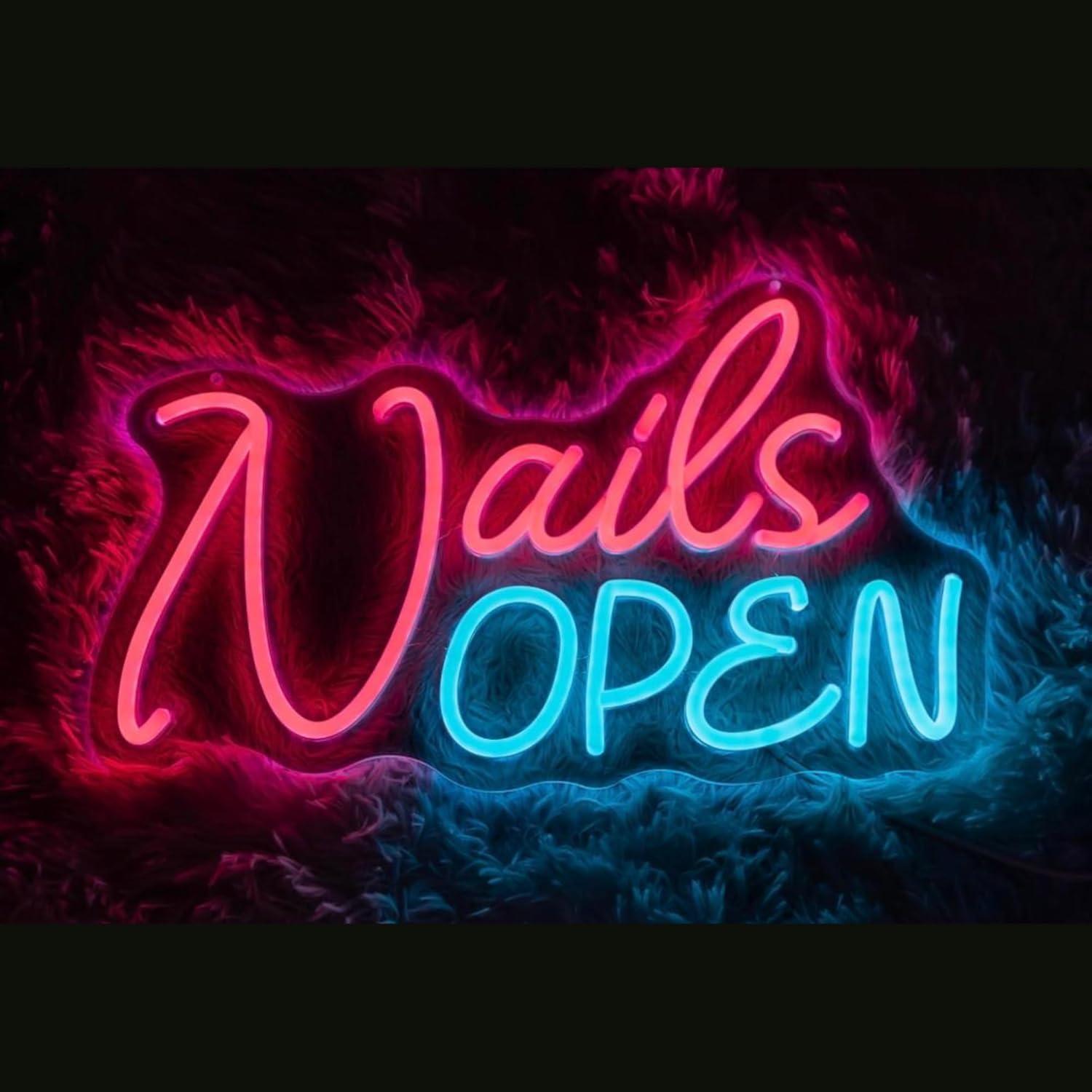 Неоновая вывеска «Nails Open»  – обзор и цена Nail Art Nail Art