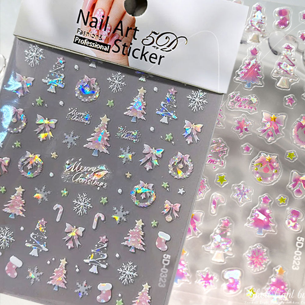 1 шт., розовая рождественская  – обзор и цена Nail Art Xmas Stickers