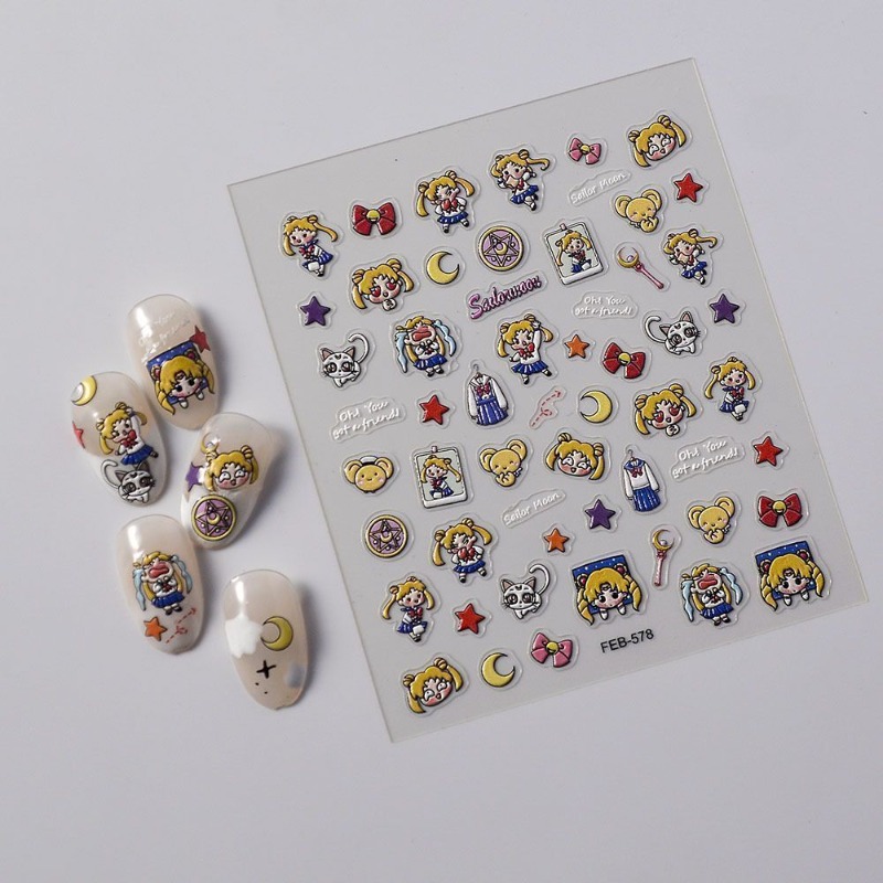 Новые стикеры по аниме «Сейлор – обзор и цена Nail Art Quirky