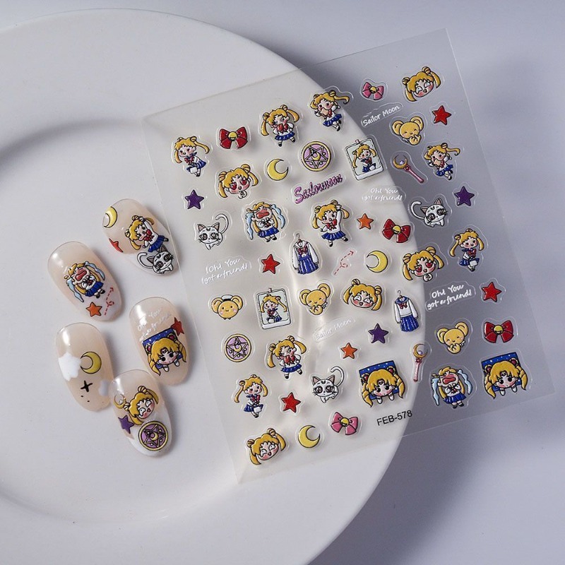 Новые стикеры по аниме «Сейлор – обзор и цена Nail Art Quirky