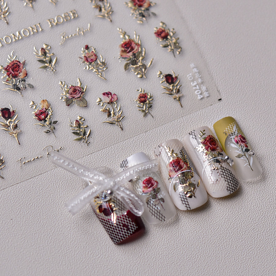 Ретро-наклейки для ногтей с кр – обзор и цена Nail Art Rose Gold