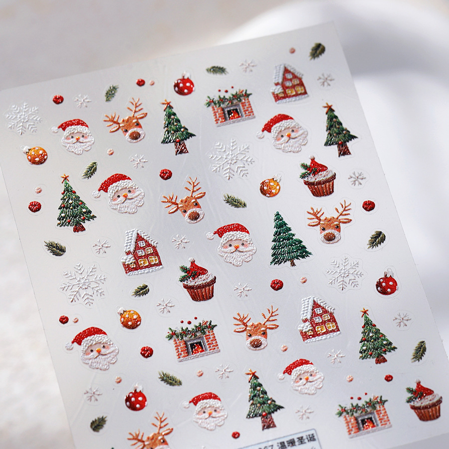 Милые рождественские наклейки  – обзор и цена Nail Art Xmas Stickers