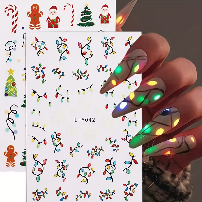 3D светящиеся рождественские н – обзор и цена Nail Art Xmas Stickers