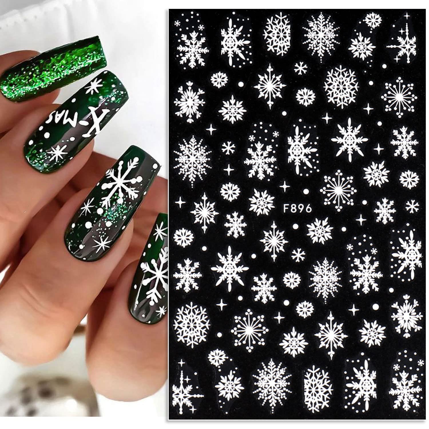 3D снежинки, наклейки для диза – обзор и цена Nail Art Xmas Stickers
