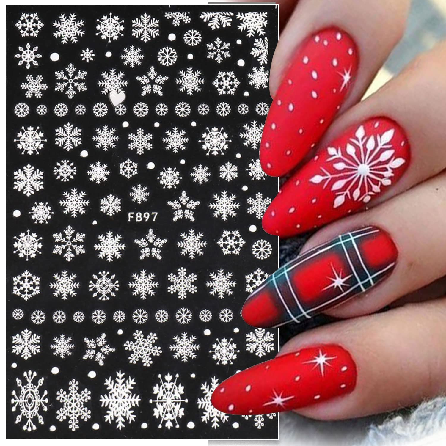 3D снежинки, наклейки для диза – обзор и цена Nail Art Xmas Stickers