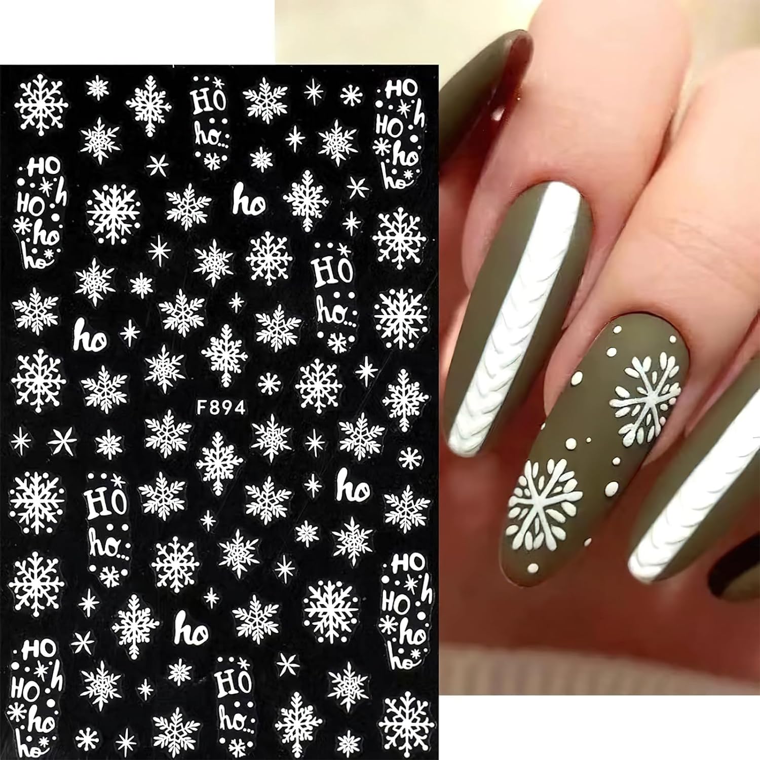 3D снежинки, наклейки для диза – обзор и цена Nail Art Xmas Stickers