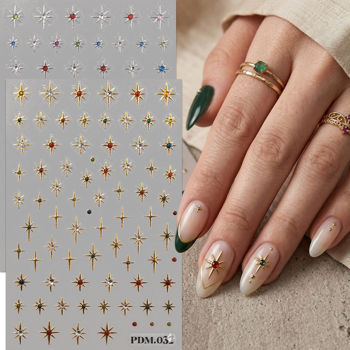 Наклейки для ногтей Gold Silve – обзор и цена Nail Art Ramadan